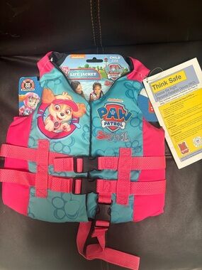 Paw Patrol Sea Patrol Life Vest Jacket Kid Child Girl Pink 30-50LBs NWT